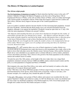 The History Of Migration to London/England