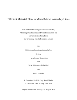 Efficient Material Flow in Mixed Model Assembly Lines