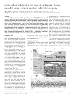 Elastic rebound following the Kocaeli earthquake, Turkey, recorded