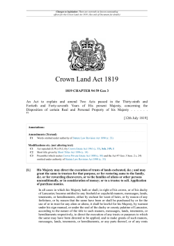 Crown Land Act 1819