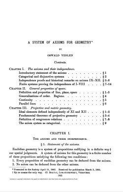 a system of axioms for geometry