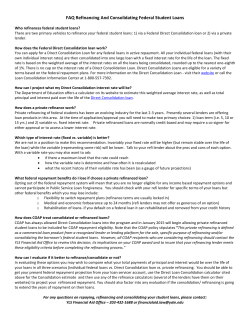 FAQ Refinancing And Consolidating Federal