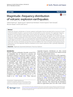 Magnitude&ndash;frequency distribution of volcanic explosion earthquakes