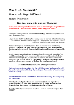 How to win Powerball - SYSTEM TO WIN POWERBALL AND MEGA