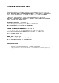2015 Student Conference Prizes Criteria