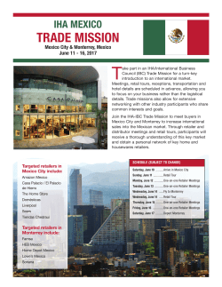 2017 Mexico Trade Mission Brochure