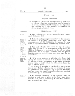 No. 20. Corporal Punishment. No. Corj1oral Pun,ishJ11ent. AN