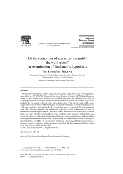 Do the economies of specialization justify the work ethics? An