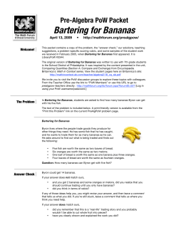 Bartering for Bananas - The Math Forum @ Drexel