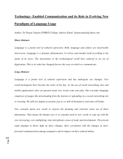 Technology- Enabled Communication and its Role in Evolving New