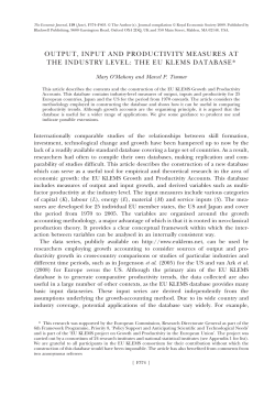 Output, Input and Productivity Measures at the Industry Level: The