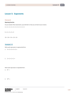 Lesson 5: Exponents