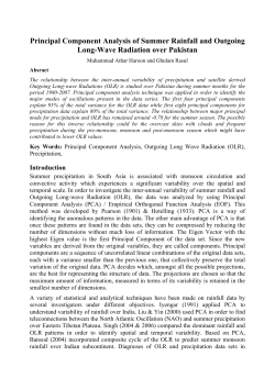 Principal Component Analysis of Summer Rainfall and Outgoing