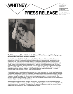 Edward Steichen in the 1920s and 1930s: A Recent Acquisition