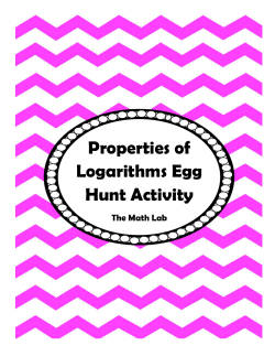 Properties of Logarithms Egg Hunt Activity