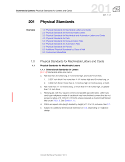 DMM 201 Physical Standards for Commercial Letters, Flats, and