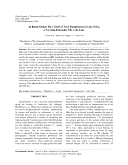 An Input/ Output Flux Model of Total Phosphorous in Lake Edku, a