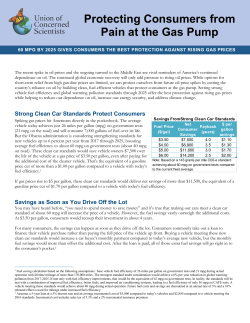 Protecting Consumers from Pain at the Gas Pump