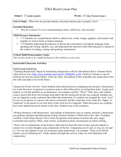 TEKS Based Lesson Plan