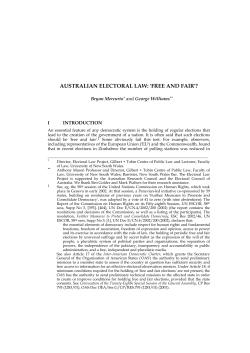 Australian Electoral Law: `Free and Fair`? (PDF 326KB)