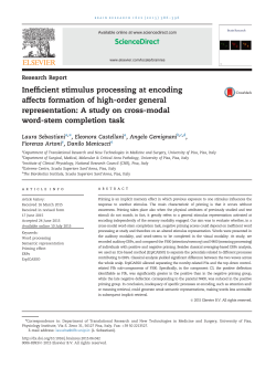 Inefficient stimulus processing at encoding affects formation of high