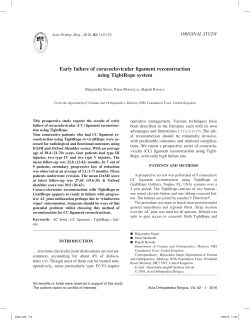 Early failure of coracoclavicular ligament reconstruction using
