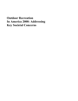 Outdoor Recreation In America 2000: Addressing Key Societal