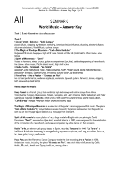 AII SEMINAR 6 World Music &ndash; Answer Key