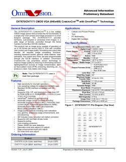 OV7670 Datasheet