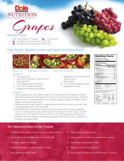 Nutrition Facts Dole Recipe: Spinach Crostini with Apple and Grape
