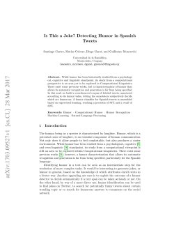 Is This a Joke? Detecting Humor in Spanish Tweets