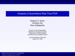 Analysis of Quantitative Real Time PCR