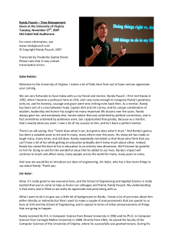 Randy Pausch &ndash; Time Management - cs.Virginia