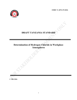 DRAFT TANZANIA STANDARD Determination of Hydrogen