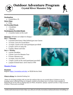 2017 Snorkeling with Manatees Itinerary