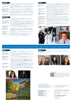 All events are in 1636 International Institute/SSWB, 1080 S