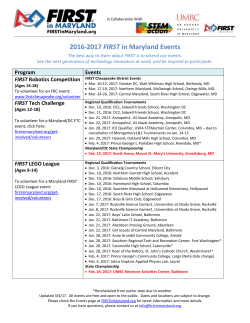 2016-2017 FIRST in Maryland Events