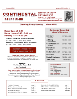 Newsletter - Continental Dance Club Indianapolis