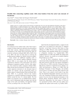 Possible link connecting reptilian scales with avian feathers from the