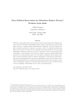 Does Political Reservation for Minorities Reduce