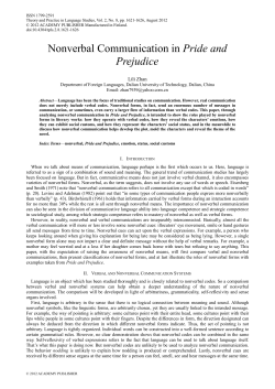 Nonverbal Communication in Pride and Prejudice