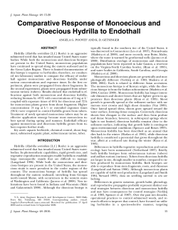 Comparative Response of Monoecious and Dioecious Hydrilla to
