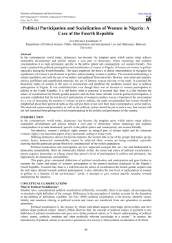 Political Participation and Socialization of Women in