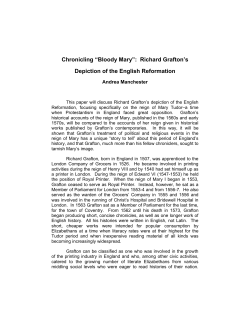 Chronicling &ldquo;Bloody Mary&rdquo;: Richard Grafton`s Depiction of the
