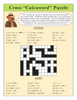 ACROSS DOWN - Mike`s Math Club