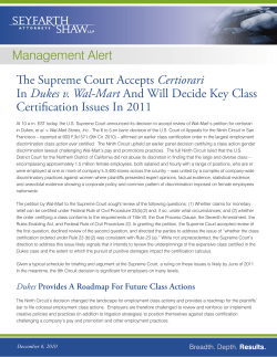 The Supreme Court Accepts Certiorari In Dukes v. Wal