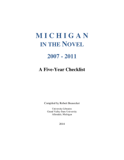 Michigan in the Novel 2007-2011 - ScholarWorks@GVSU