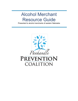 Alcohol Resource Merchant Guide - Panhandle Prevention Coalition