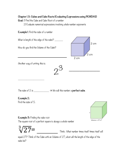 Cubes and Cube Roots (Evaluating Expressions