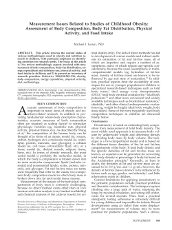 Measurement Issues Related to Studies of Childhood Obesity